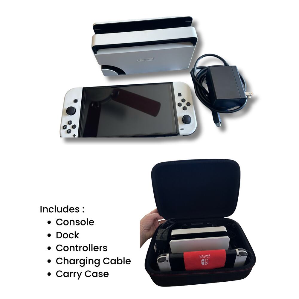 Nintendo Switch OLED White Joy-Con Console Set and Accessories
